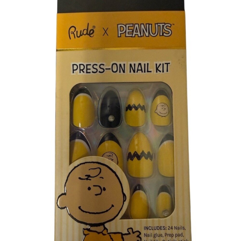 RUDE Cosmetics x Peanuts Press-On Nail Kit Snoopy Charlie Brown 24pc